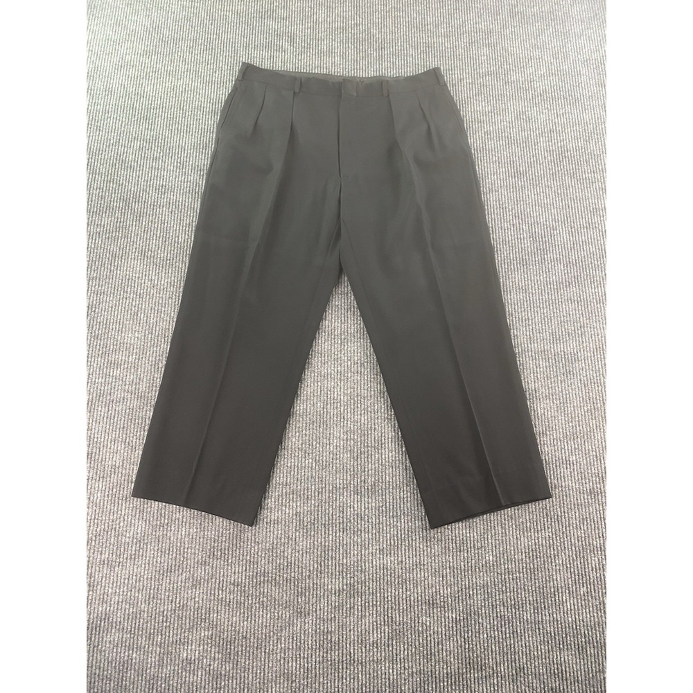 Vintage Polo Ralph Lauren Pants Men 40x27 Beige Black Houndstooth Wide Leg Dress